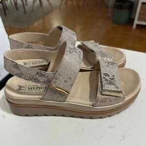 Mephisto Women’s Dominica Light Taupe Platform Sandal, Size EU 38, US 8, NWOT